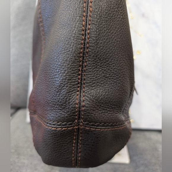 The Sak Sequoia Brown Pebbled Leather Hobo Bag, 11x13x4", EUC - Picture 5 of 12